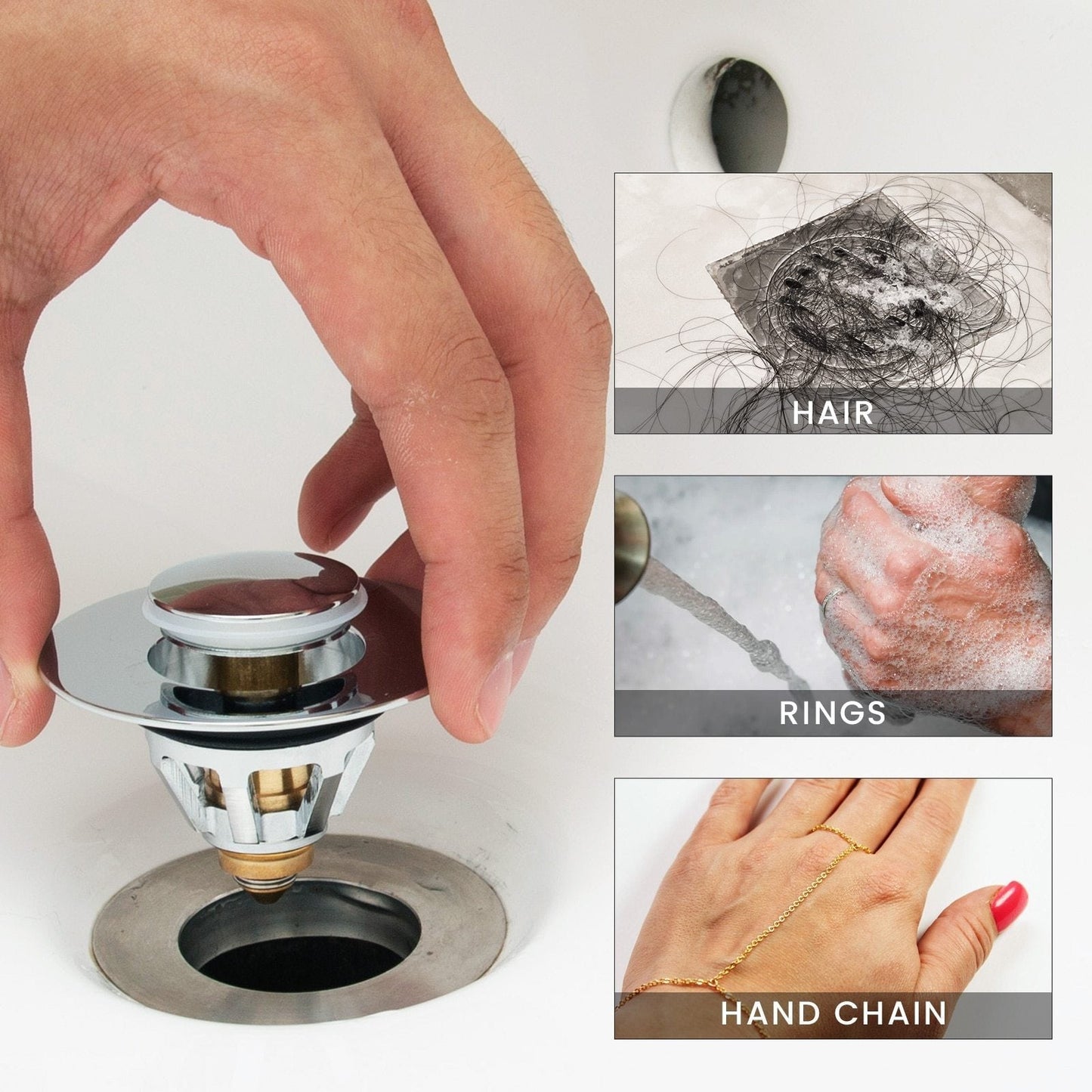 Universeller Waschbecken Pop-Up Abflussfilter | Brehn