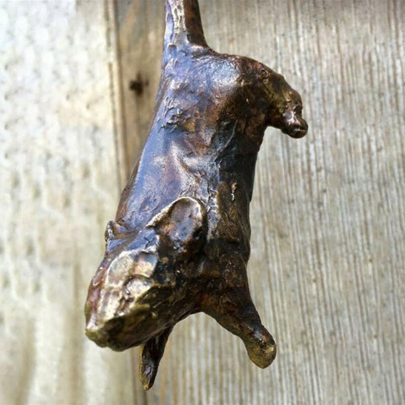 Kreativer Türklopfer aus Metall mit Katzen- und Mausmotiv