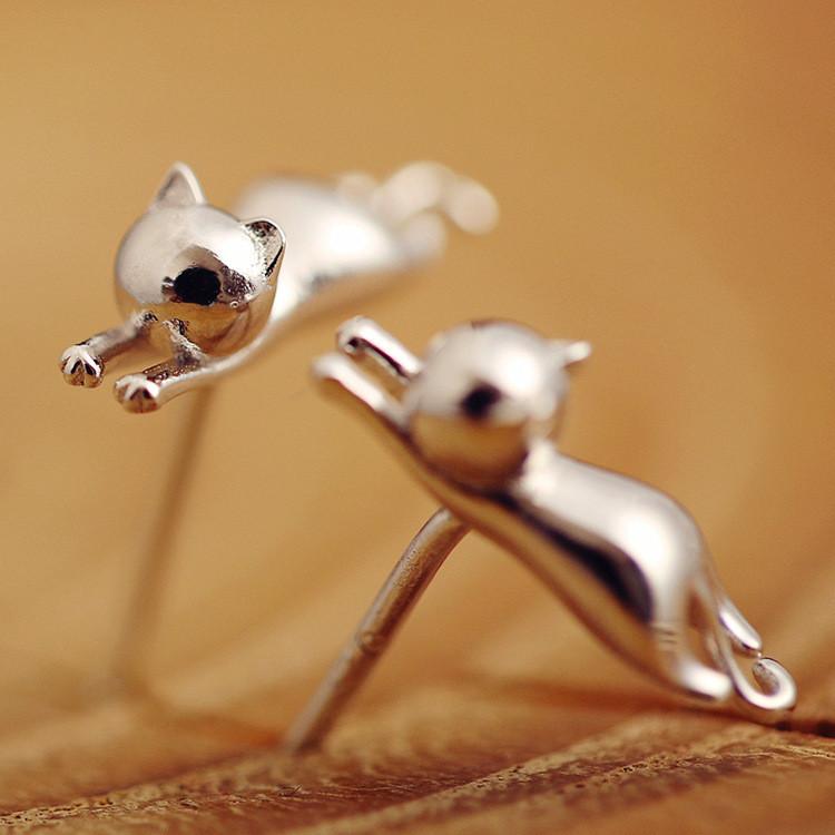 Sterling Silber Katzen Ohrringe - Stecker | Brehn