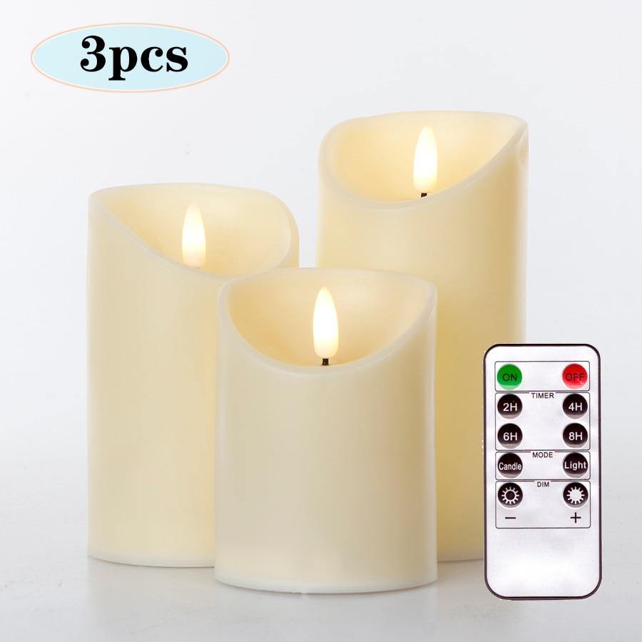 3pcs Fernbedienung LED flammenlose Kerze | Brehn