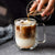 Handgefertigte doppelte thermisch isolierte Glas-Tasse