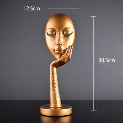 Moderne abstrakte menschliche Gesichts Kunst Statue