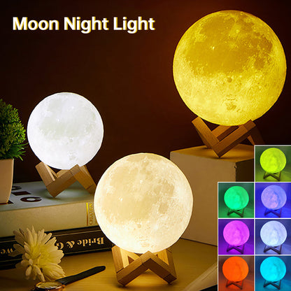 3D Light Touch Switch Wiederaufladbare Mond Nachtlampe | Brehn