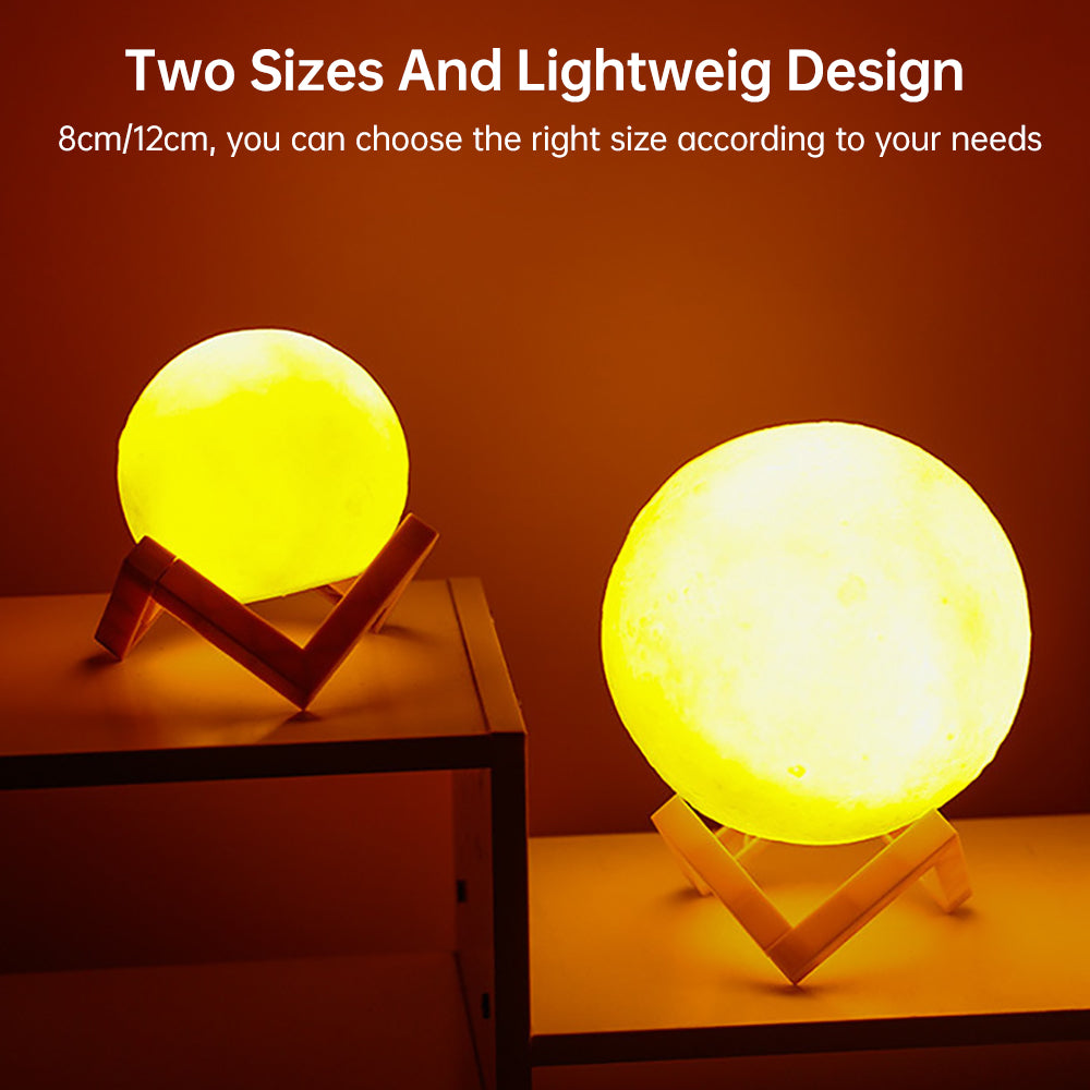 3D Light Touch Switch Wiederaufladbare Mond Nachtlampe | Brehn