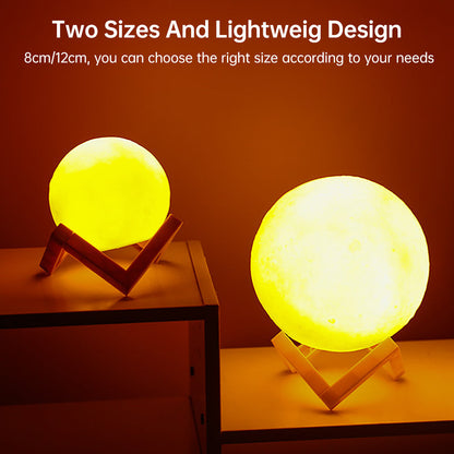 3D Light Touch Switch Wiederaufladbare Mond Nachtlampe | Brehn