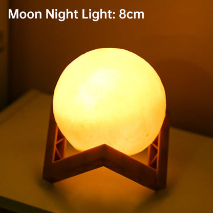 3D Light Touch Switch Wiederaufladbare Mond Nachtlampe | Brehn