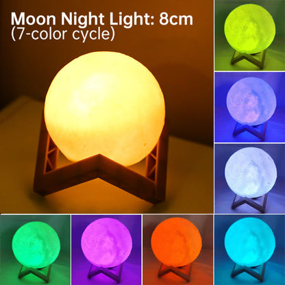3D Light Touch Switch Wiederaufladbare Mond Nachtlampe | Brehn