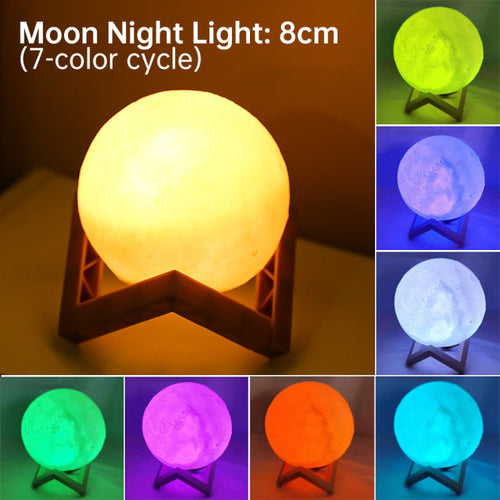 3D Light Touch Switch Wiederaufladbare Mond Nachtlampe | Brehn