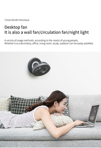 Tragbarer kabelloser faltbarer Ventilator Nachttischlampe | Brehn