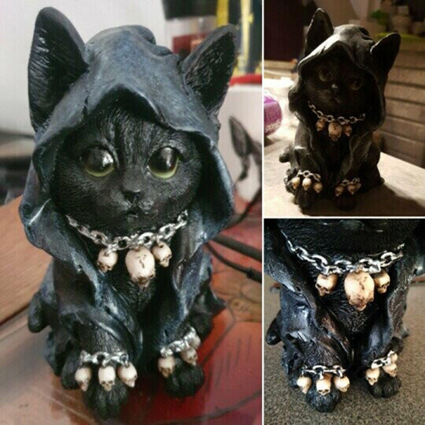 Resin Schwarze Katze Statue Dekor | Brehn