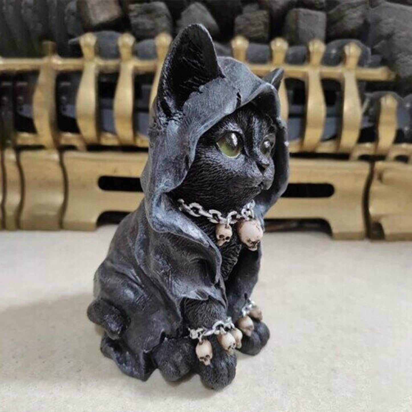 Resin Schwarze Katze Statue Dekor | Brehn