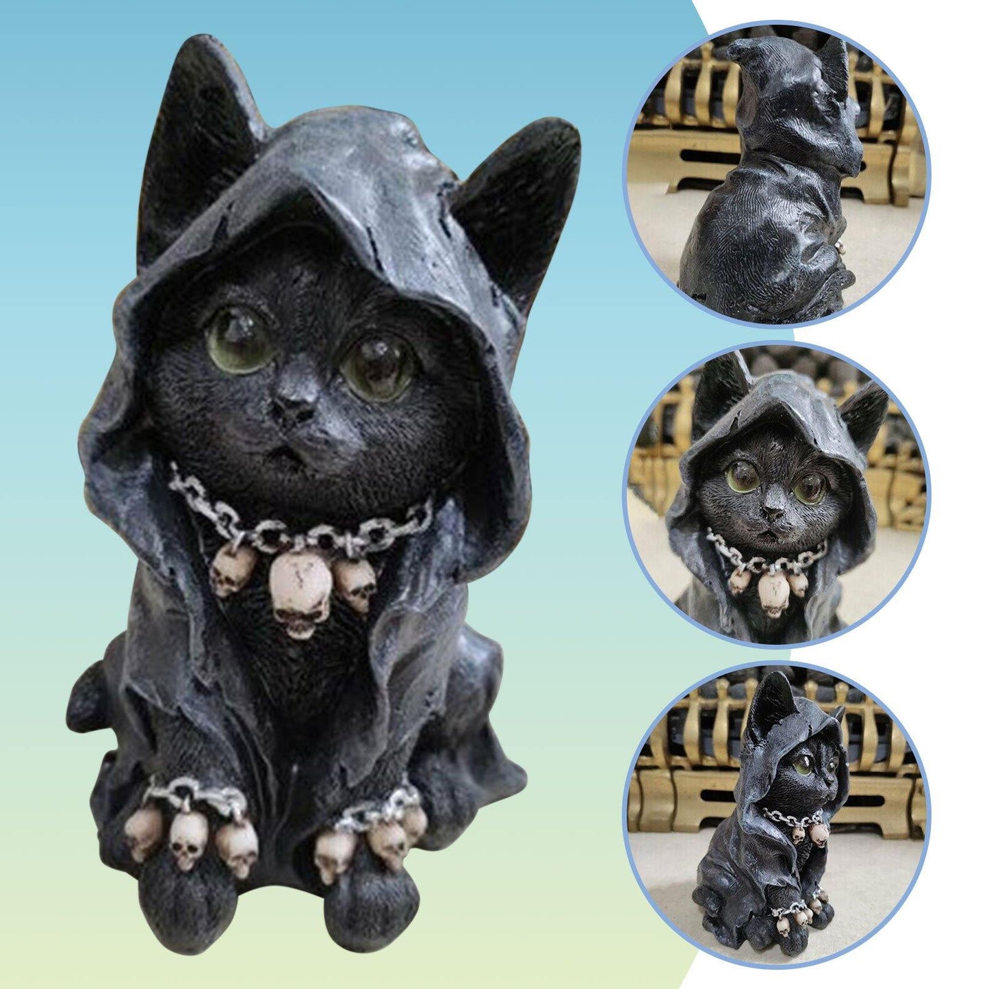 Resin Schwarze Katze Statue Dekor | Brehn