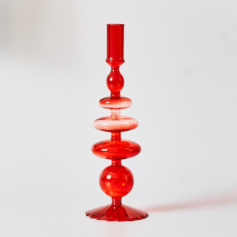 Brehn | Kirsche Rote Glas Stabkerzenhalter & Vasen