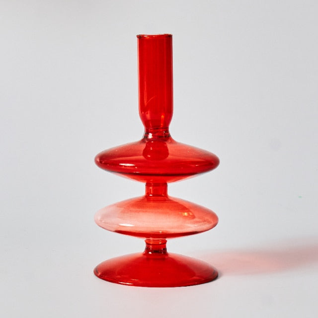Brehn | Kirsche Rote Glas Stabkerzenhalter & Vasen