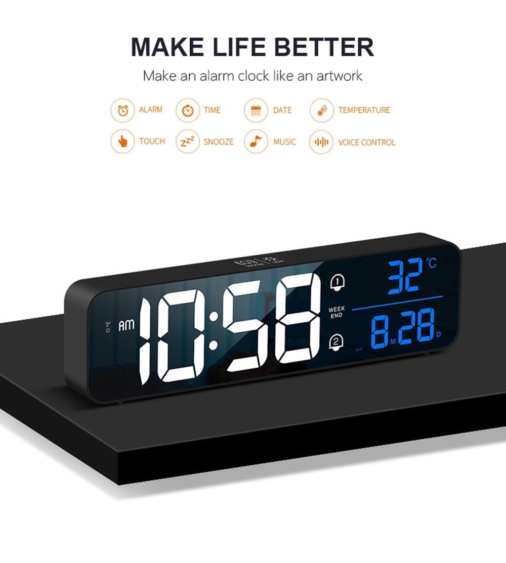 Smart Digital LED Musik Alarm Temperatur Uhr | Brehn