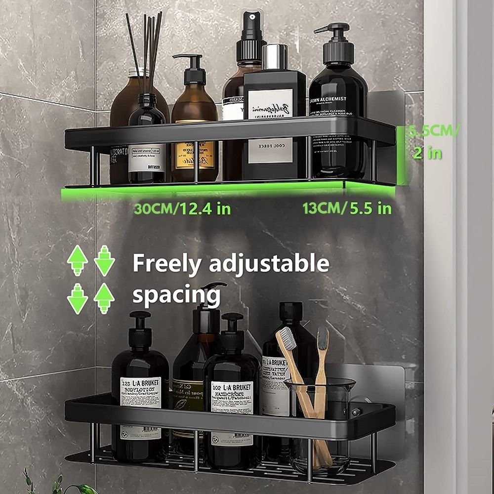 Metal suction cup bathroom shelves