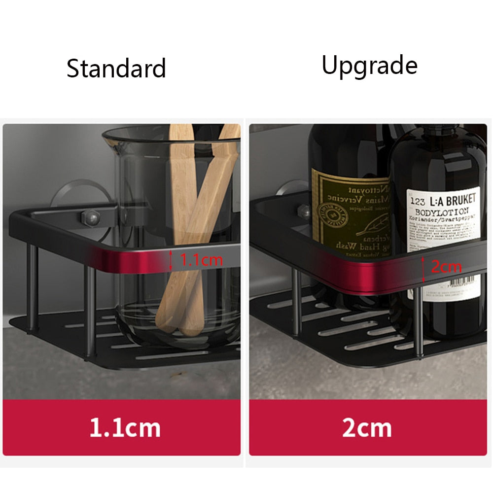 Metal suction cup bathroom shelves
