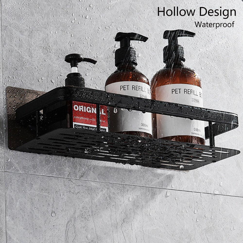 Metal suction cup bathroom shelves