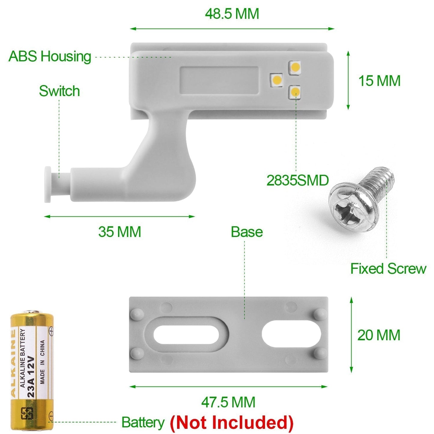 10Stk LED Sensor Scharnier Kleiderschranklampe | Brehn
