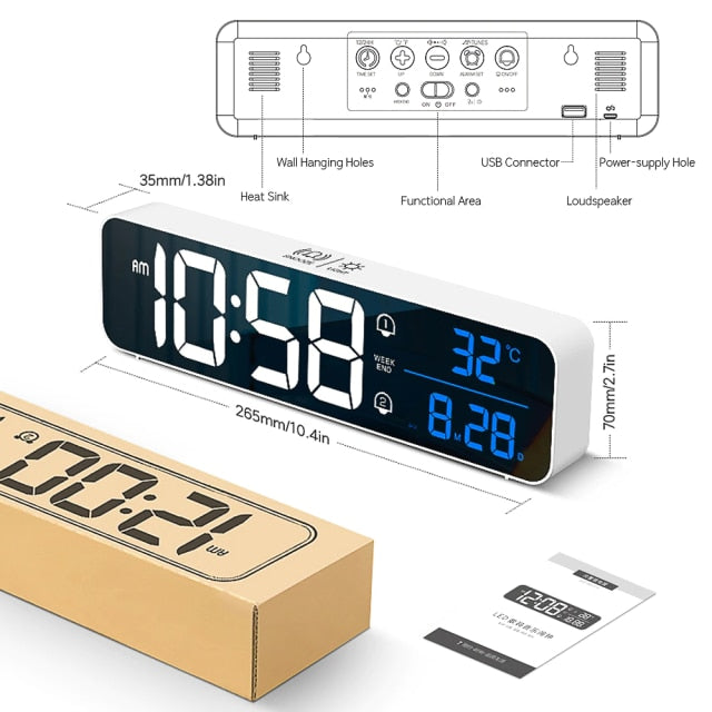 Smart Digital LED Musik Alarm Temperatur Uhr | Brehn