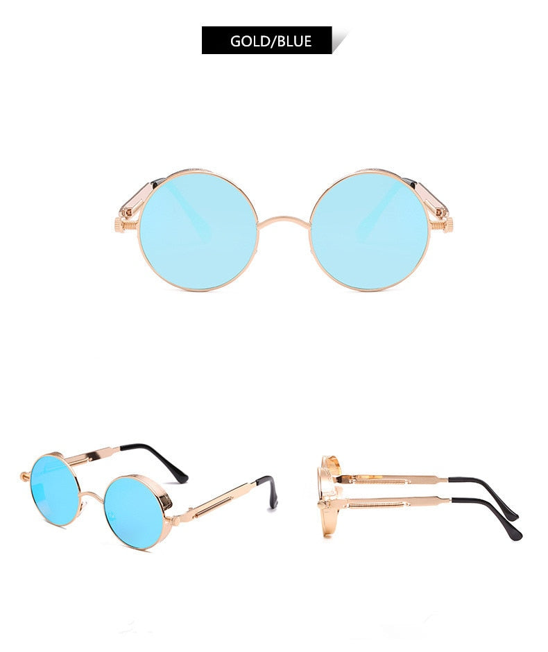Kreative Runde Retro Runde Metall Sonnenbrille | Brehn