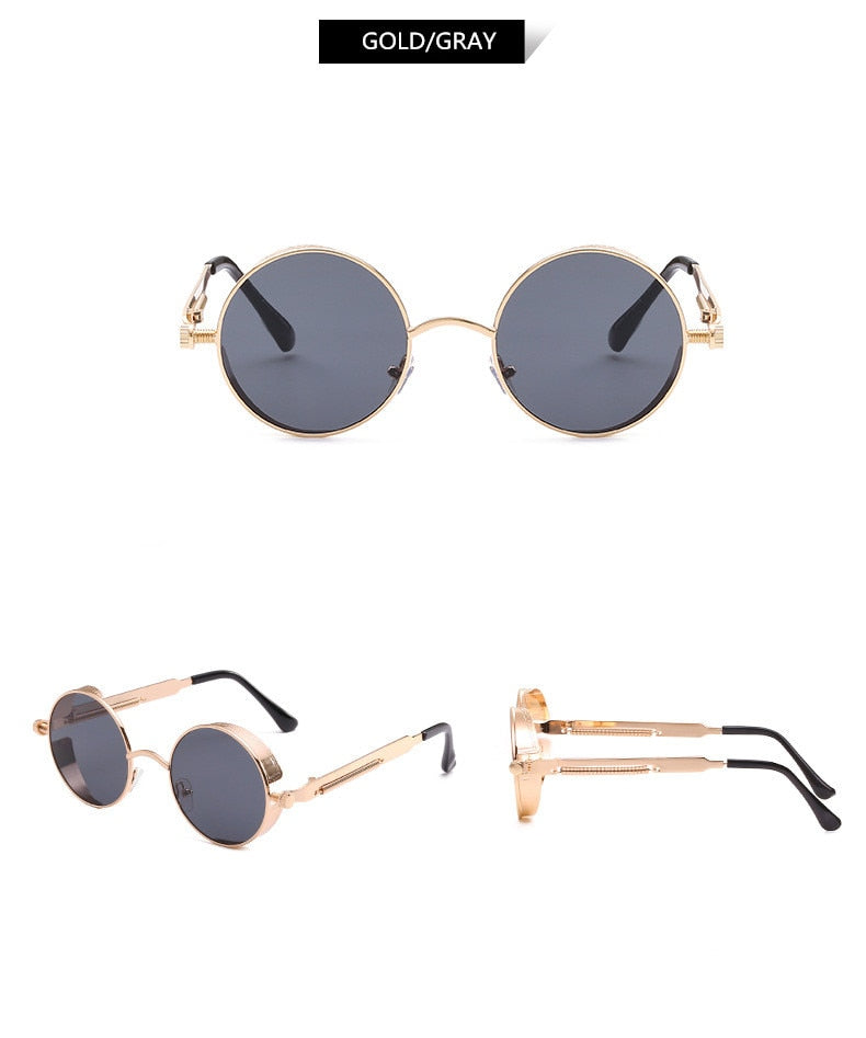 Kreative Runde Retro Runde Metall Sonnenbrille | Brehn
