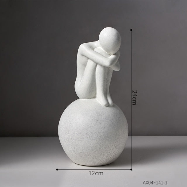 Nordic Abstract Thinker Harz Statue Skulptur | Brehn