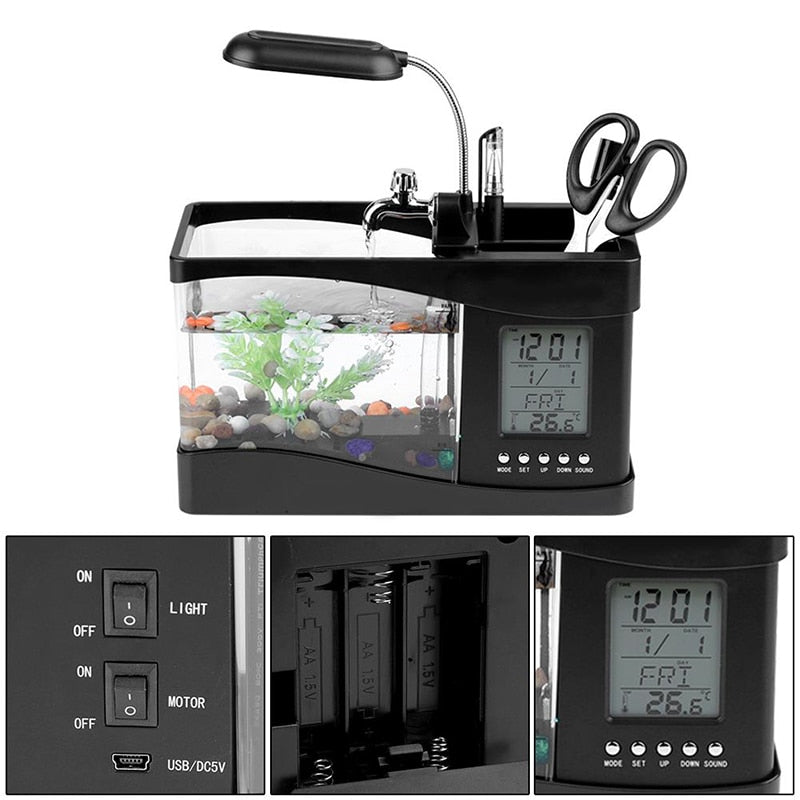 LCD-Uhr Mini Fischtank Aquarium | Brehn