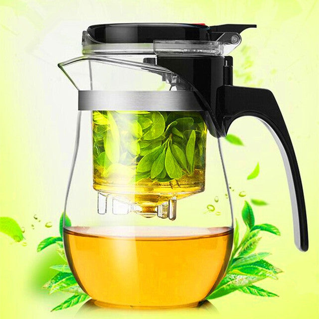 Glas Tee Auslaufgeschützter Infuser Krug
