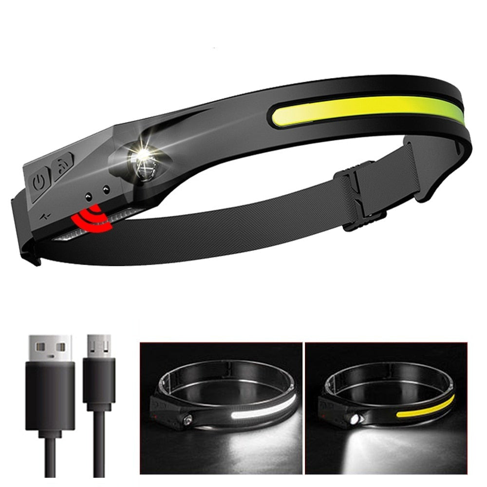 Wiederaufladbare LED-Sensor-USB-Kopflampe | Brehn