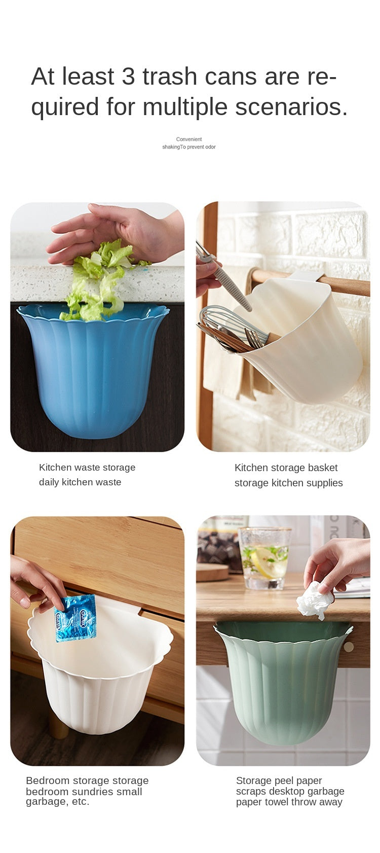 Nordic Flower Shape Hanging Trash Can | Brehn