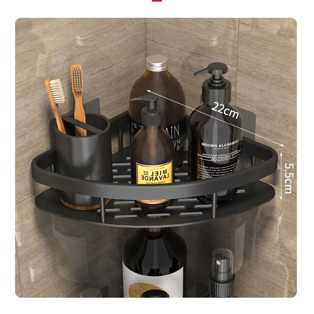 Metal suction cup bathroom shelves