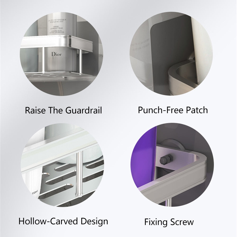 Metal suction cup bathroom shelves