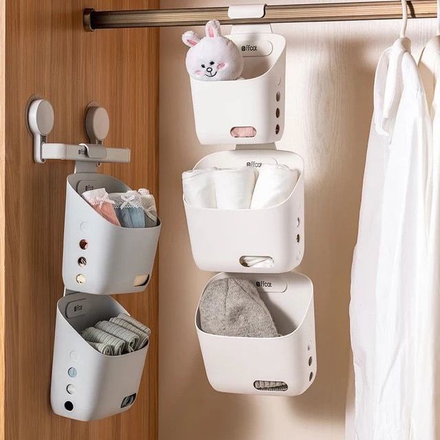 Wandmontierte Einfachehängende StackaBrehne Aufbewahrungskorb