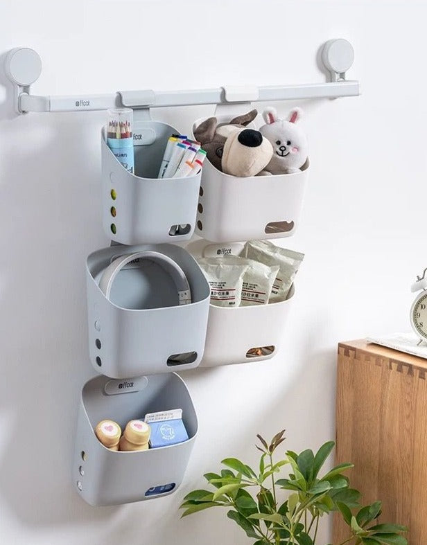 Wandmontierte Einfachehängende StackaBrehne Aufbewahrungskorb