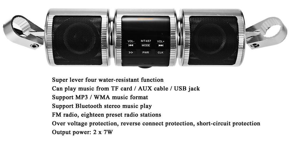 Brehn | Motorrad Bluetooth Lautsprecher Motorrad Lenker Wasserdichter Player