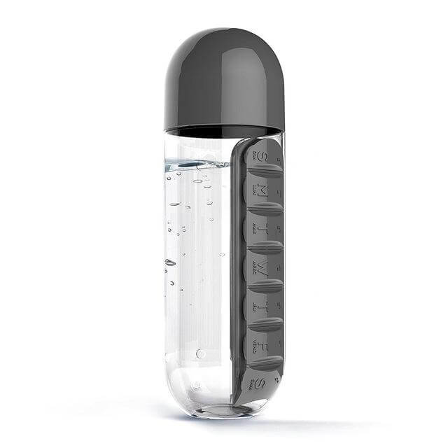 Wasserflasche täglicher Pillenorganisator