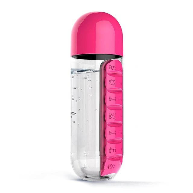 Wasserflasche täglicher Pillenorganisator