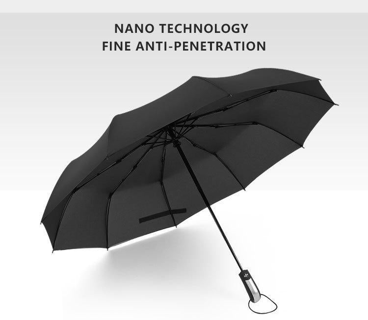 Brehn | Luxus Automatisch Öffnen & Schließen Regenschirm Faltbar Wind wasserabweisend