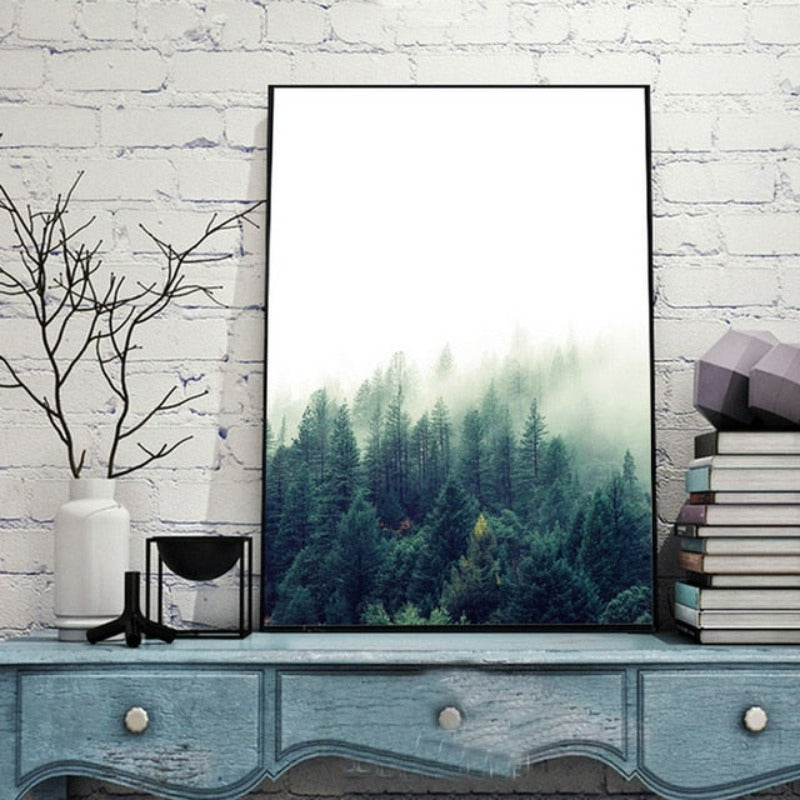 Neues nordisches Küstenwald-Wandbild