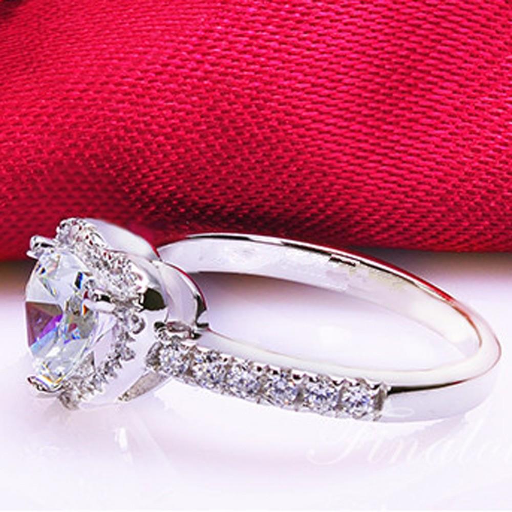 Versilberter Kristall Liebe Herzförmiger Ring | Brehn