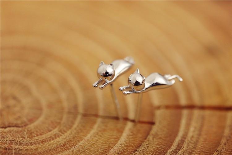 Sterling Silber Katzen Ohrringe - Stecker | Brehn