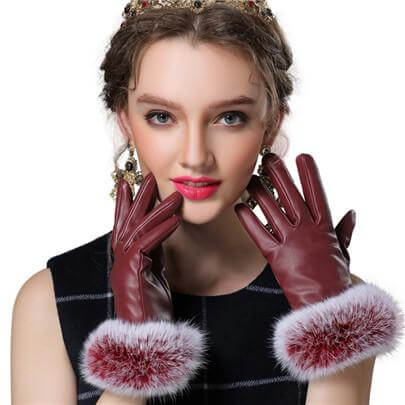 Brehn | Damen Echt Kaninchenfell Handschuhe