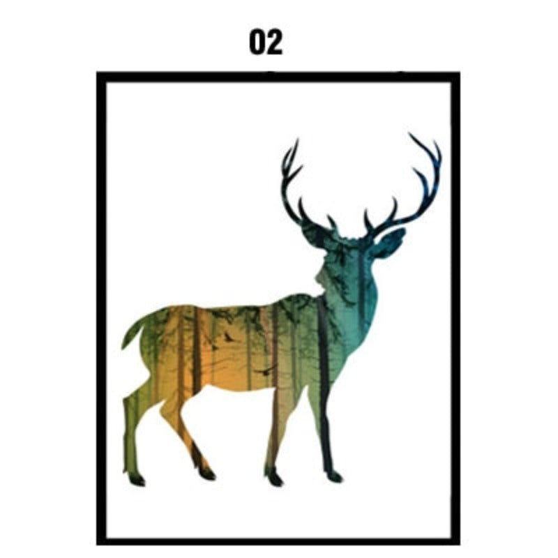 Reh Tiere Wald - Leinwand Wand Kunstmalerei