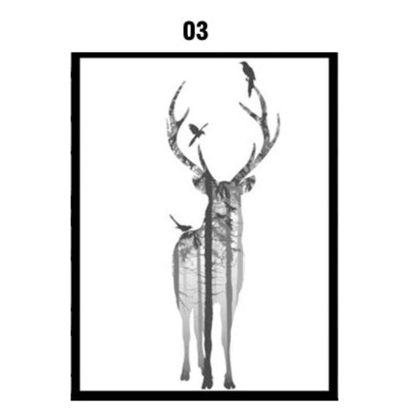 Reh Tiere Wald - Leinwand Wand Kunstmalerei