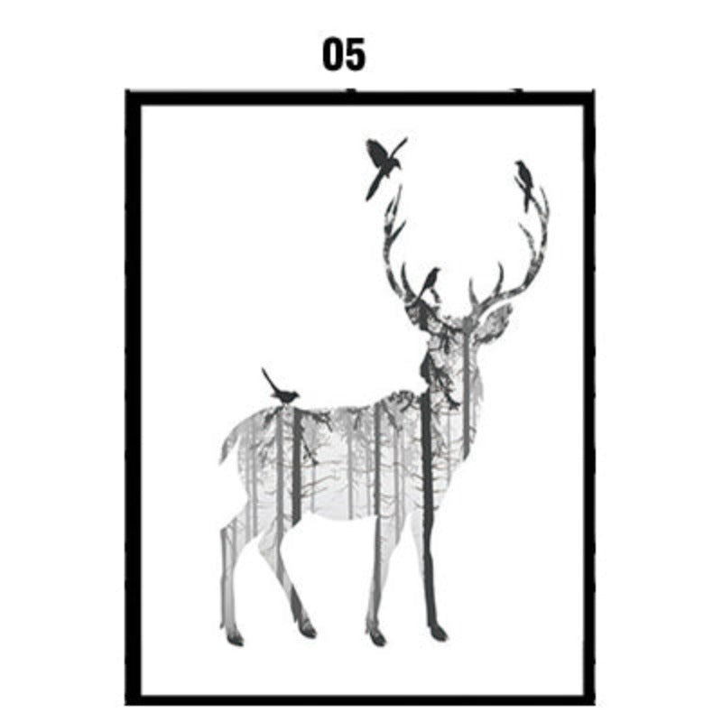 Reh Tiere Wald - Leinwand Wand Kunstmalerei