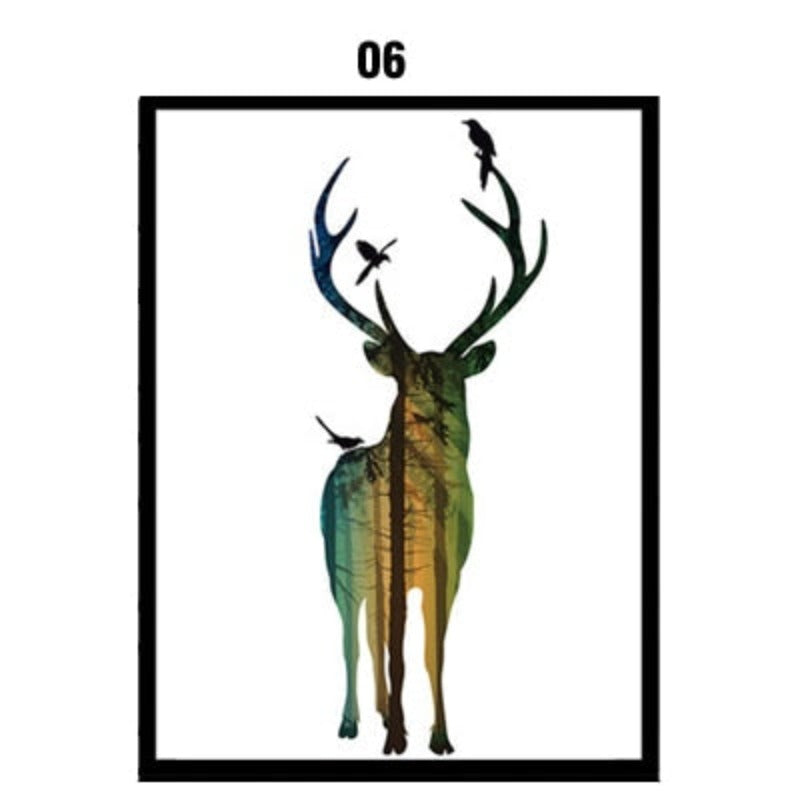 Reh Tiere Wald - Leinwand Wand Kunstmalerei