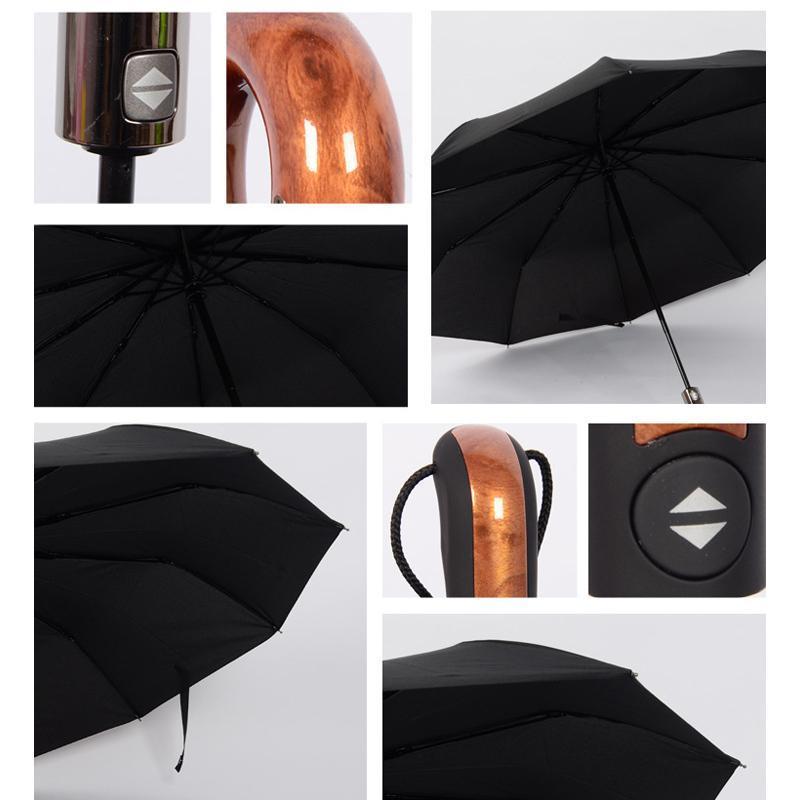 Brehn | Premium Classic Englisch Stil Automatischer Regenschirm Wind Resistant