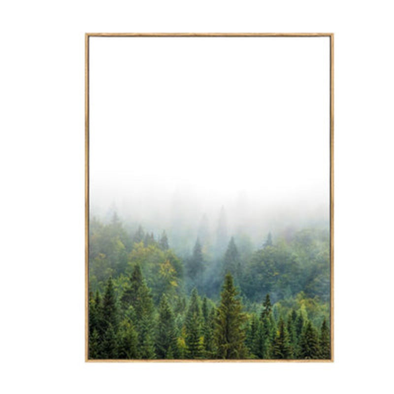 Kieferwald Landschaft Inspirierendes Zitat - Leinwand Wandkunst Gemälde