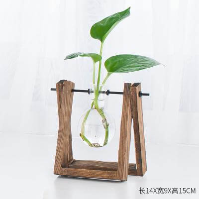 Dekorative Holzvase mit HolztaBrehnett | Brehn